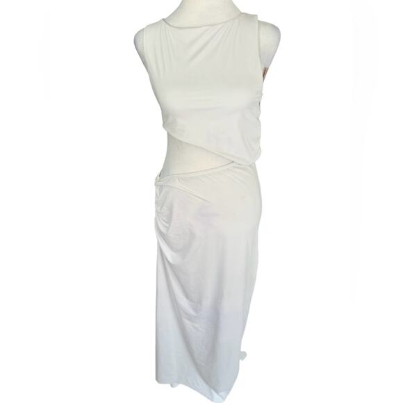 Agua Bendita Maxi Dress Sexy Stretchy Bridal Honeymoon Engagement Asymmetrical L - Picture 2 of 16